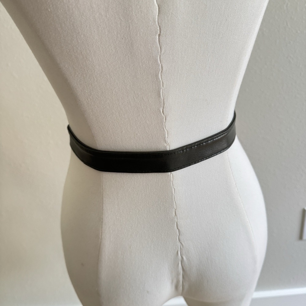 Vintage Gold Tone Adjustable Waist Olive Wrap Tie Belt Asymmetrical Glam Gypsy - Picture 9 of 9
